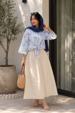شومیز جلو گره پاپیونی پاستیلی ترند